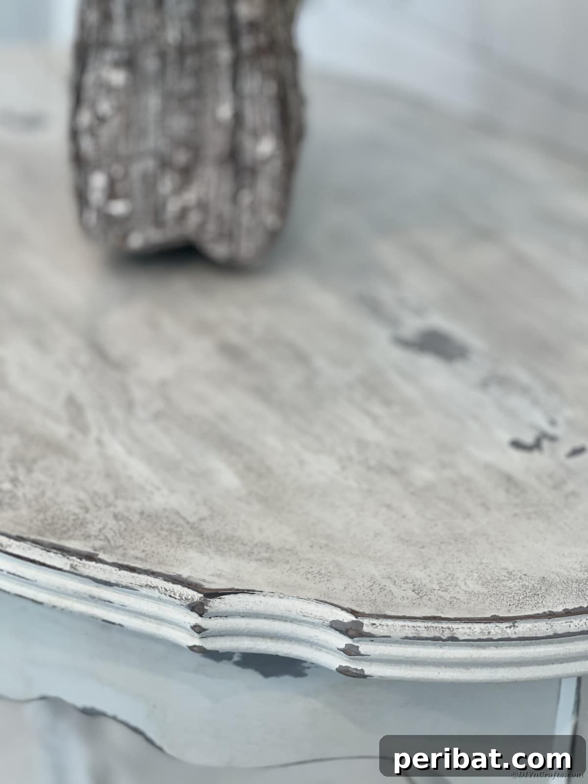 Chippy Charm Side Table Transformation 6 Top of distressed side table