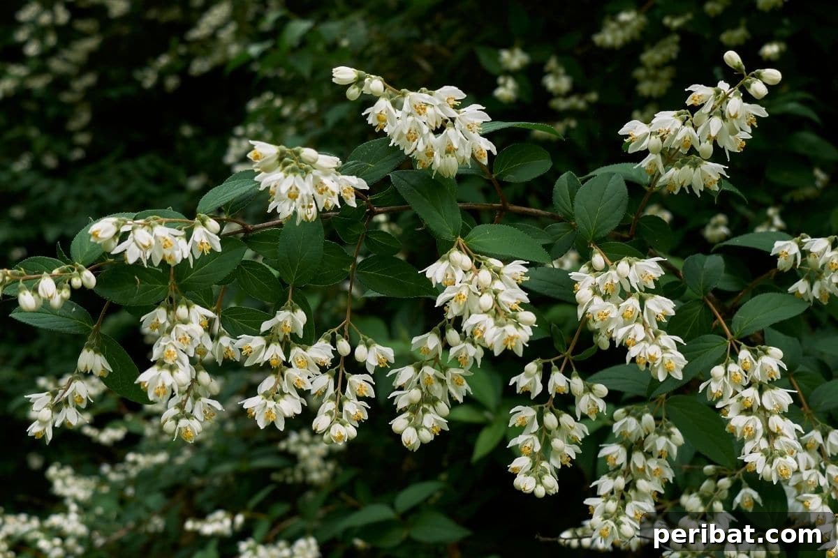 Stunning White Shrubs for an Elegant Garden 15 Dwarf Deutzia shrub in the garden