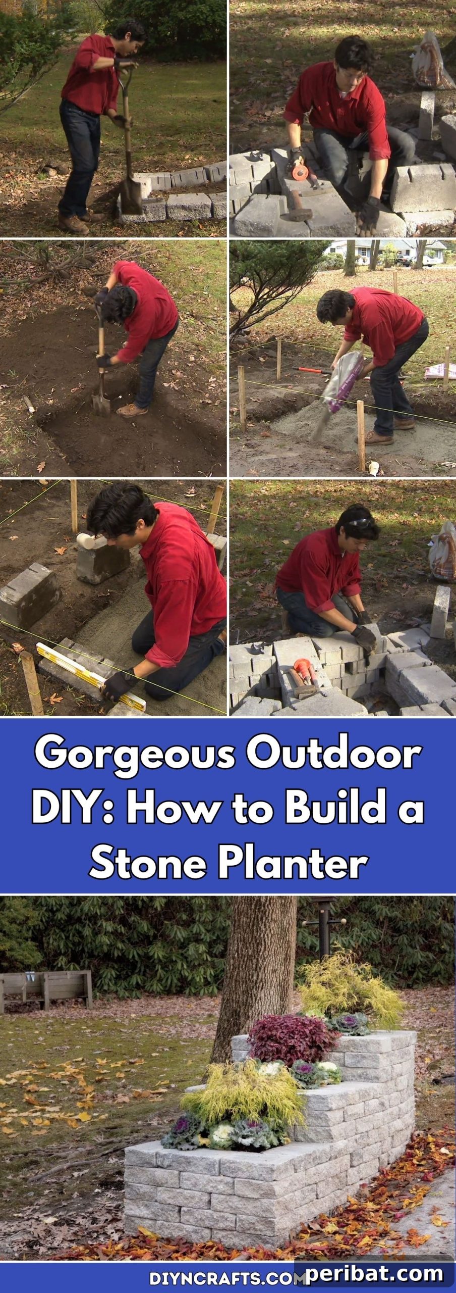 Gorgeous Outdoor DIY: How to Build a Stone Planter – a detailed guide to creating stunning stone planters for your garden and home exterior.
