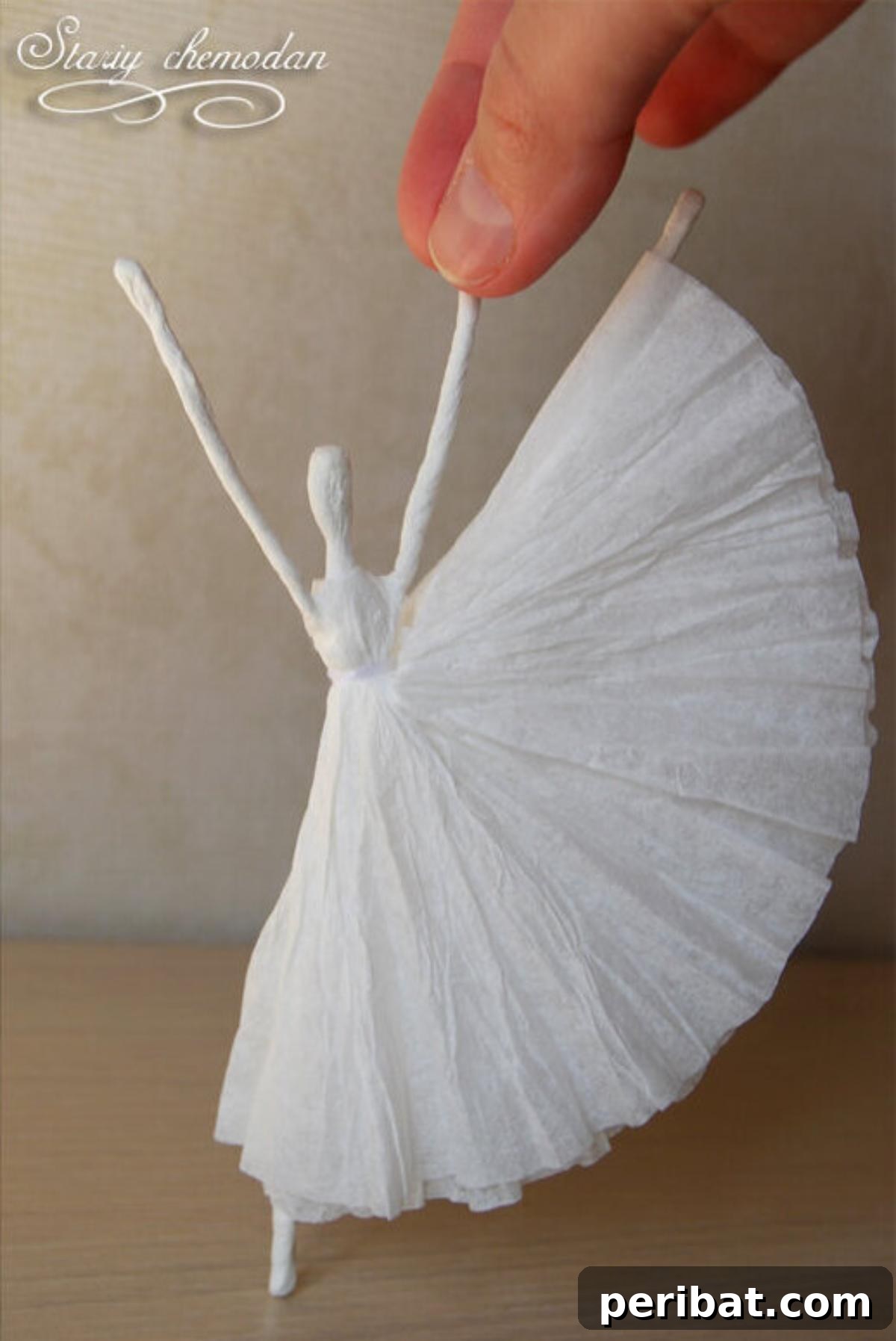 Transform Wire and Napkins into Dancing Ballerinas 12 Step 9 - How to Make Dancing Ballerinas from Wire and Napkins: Attaching the Fishing Line