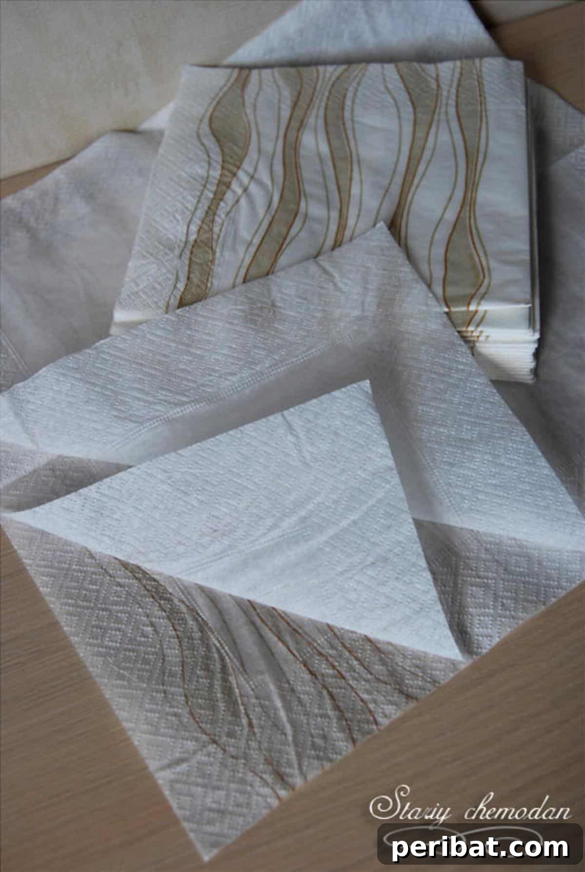 Transform Wire and Napkins into Dancing Ballerinas 4 Step 2 - How to Make Dancing Ballerinas from Wire and Napkins: Separating Napkin Layers