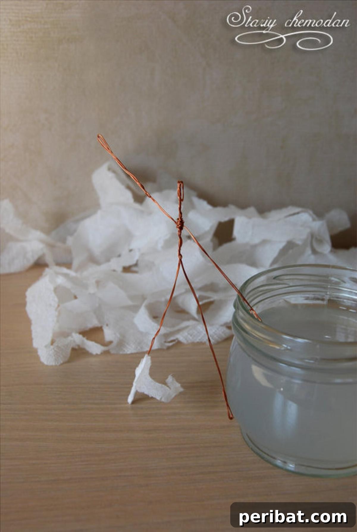 Transform Wire and Napkins into Dancing Ballerinas 5 Step 3 - How to Make Dancing Ballerinas from Wire and Napkins: Tearing Napkin Strips