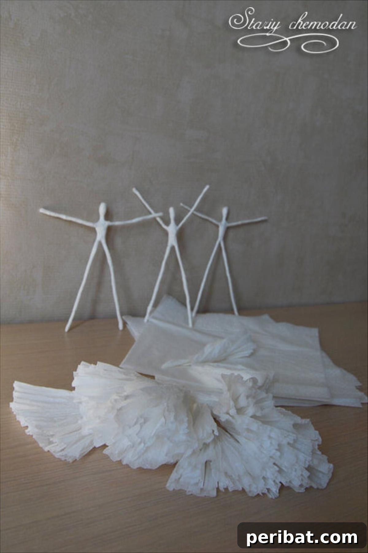 Transform Wire and Napkins into Dancing Ballerinas 9 Step 7 - How to Make Dancing Ballerinas from Wire and Napkins: Crafting the Dress