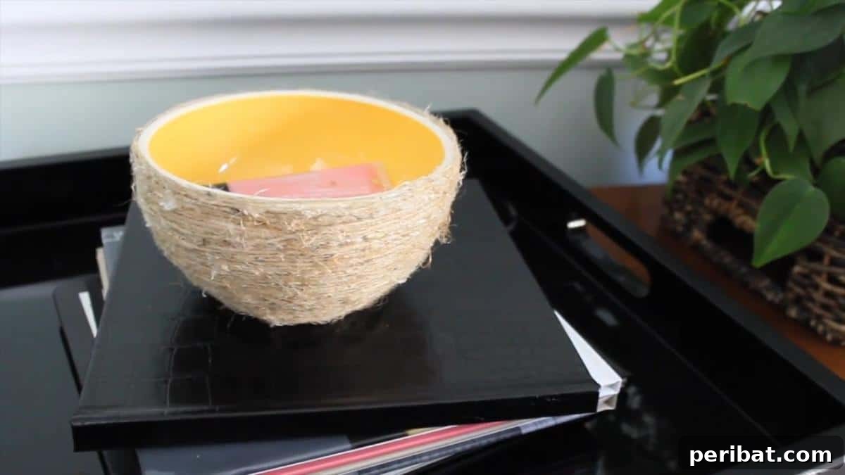 Designer Decor on a Dollar Store Budget: 4 Simple DIY Projects 6 DIY Jute Rope Bowl