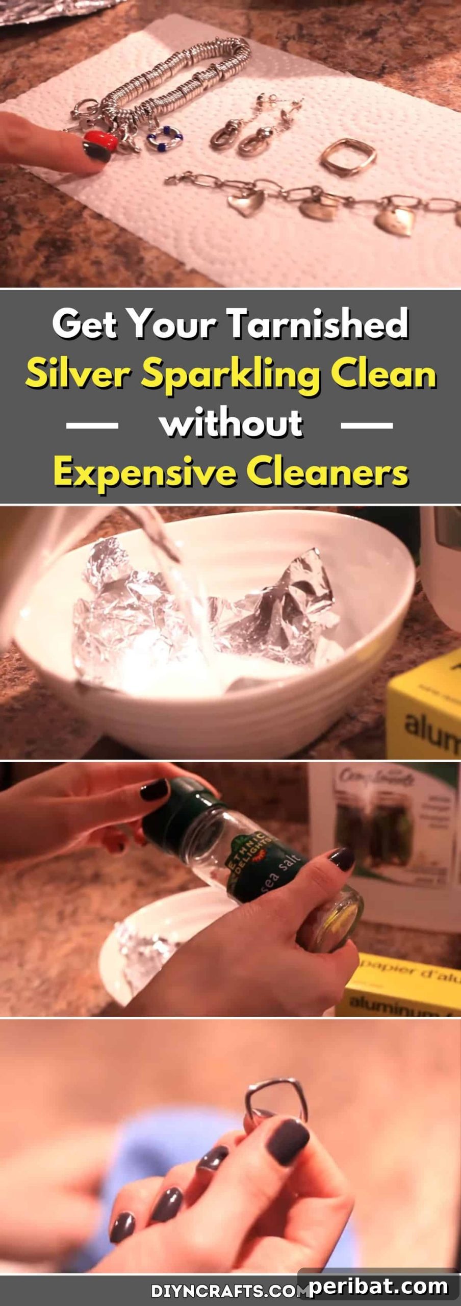 Get Your Tarnished Silver Sparkling Clean without Expensive Cleaners pinterest image