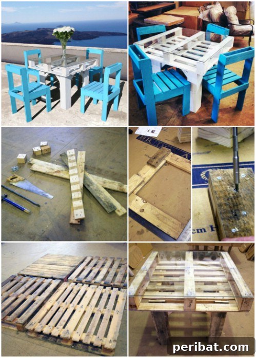 35 Creative Outdoor Pallet Ideas for Every DIY Skill Level 17 Pallet Glass Dining Table and Chairs