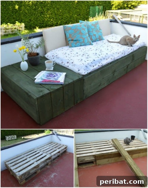 35 Creative Outdoor Pallet Ideas for Every DIY Skill Level 22 Simple Pallet Patio Day Bed