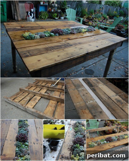 35 Creative Outdoor Pallet Ideas for Every DIY Skill Level 5 Pallet Table with Succulent Planter