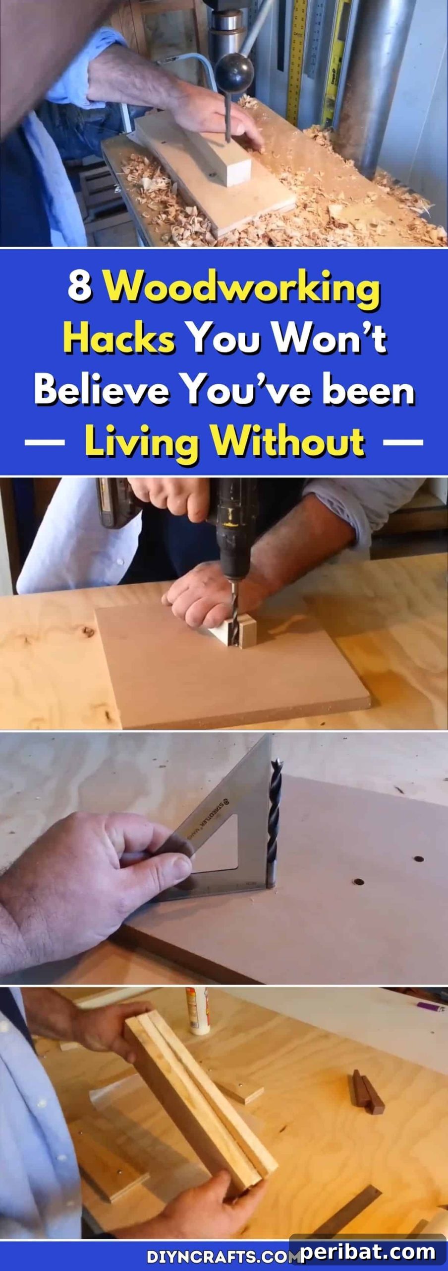 8 Woodworking Hacks So Good You'll Never Go Back 2 8 Woodworking Hacks You Won’t Believe You’ve been Living Without pinterest image