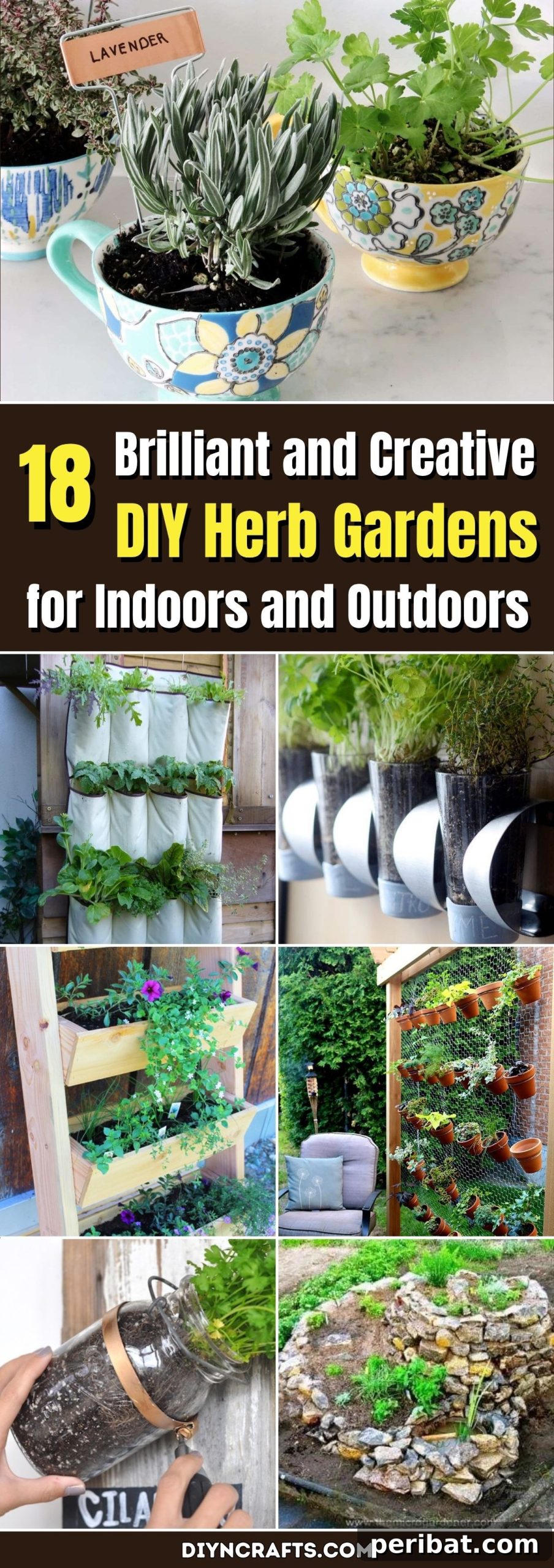 18 Brilliant and Creative DIY Herb Gardens for Indoors and Outdoors pinterest image