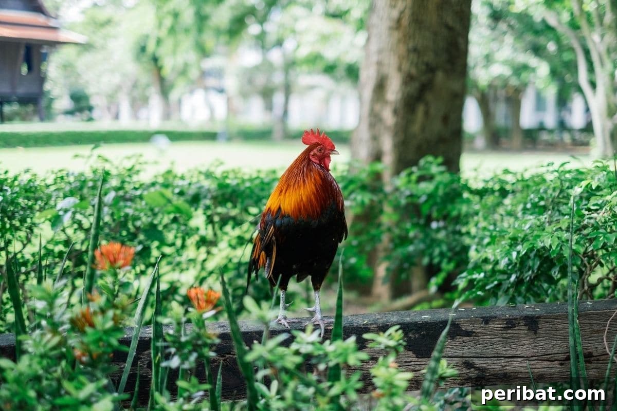 Chicken-Powered Gardening: 20 Essential Tips 18 Chicken perched on a wood fence in a zoned garden, illustrating controlled access