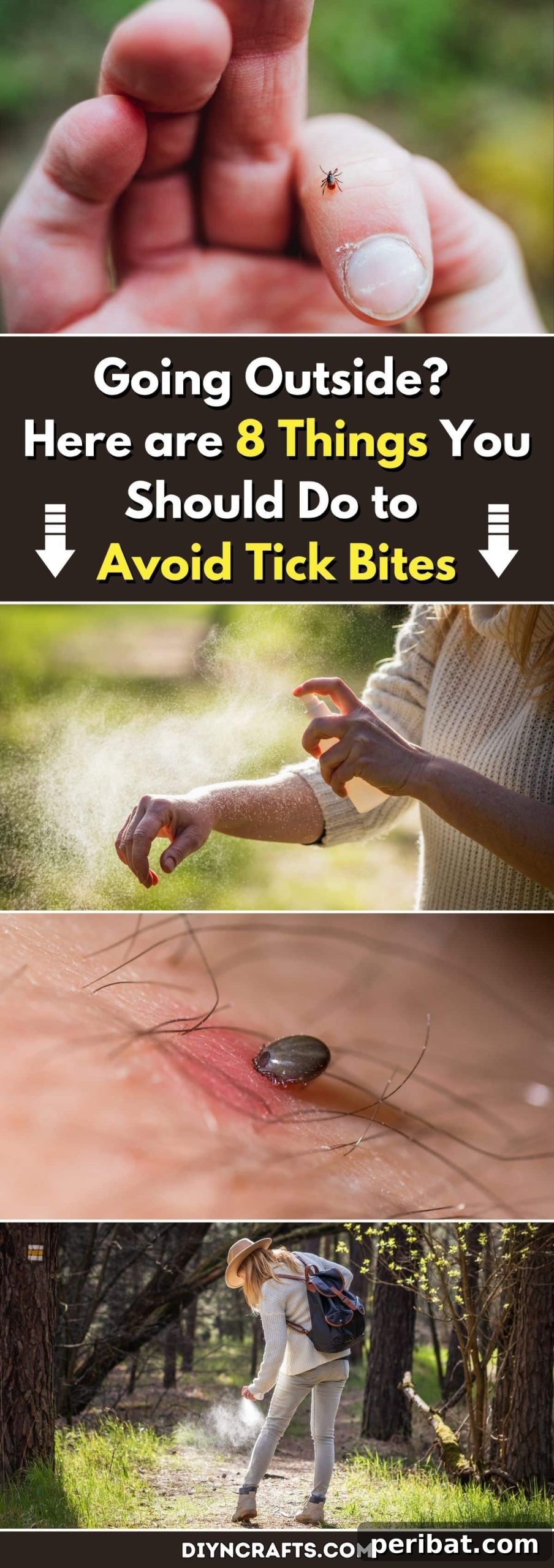Tick Bite Prevention: 8 Essential Tips for Outdoor Goers 2 Going Outside? Here are 8 Things You Should do to Avoid Tick Bites pinterest image