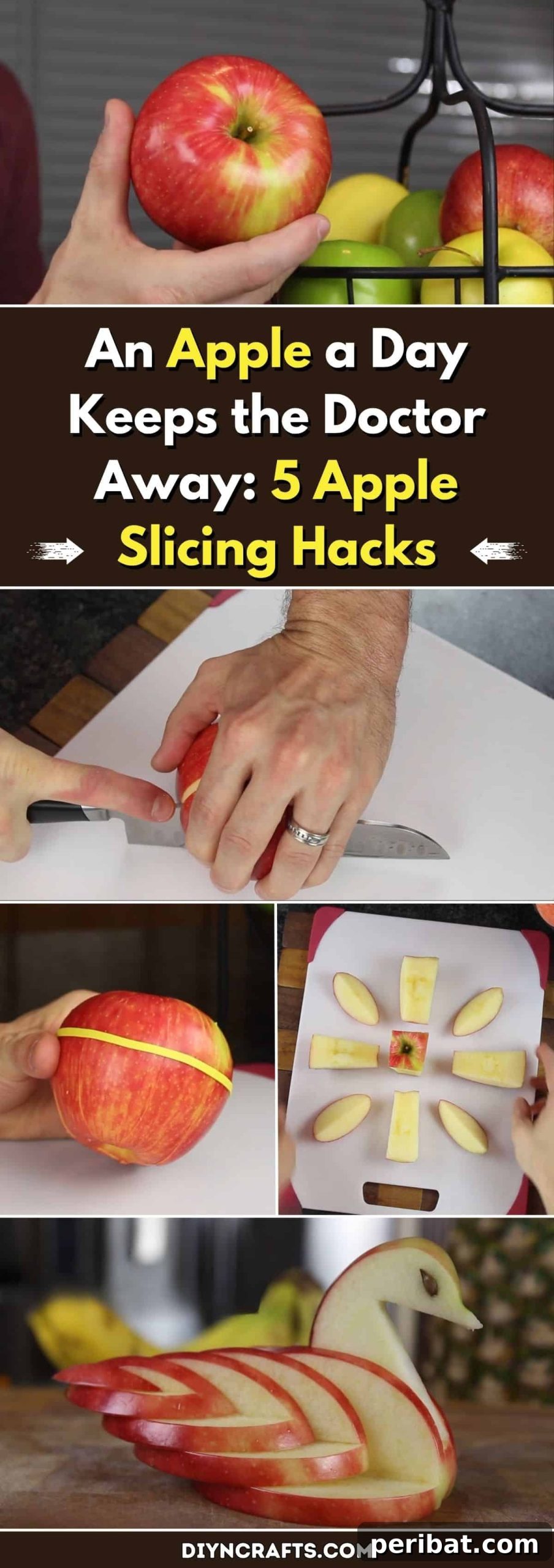 Master Apple Slicing 5 Clever Kitchen Shortcuts 2 An Apple a Day Keeps the Doctor Away: 5 Apple Slicing Hacks pinterest image
