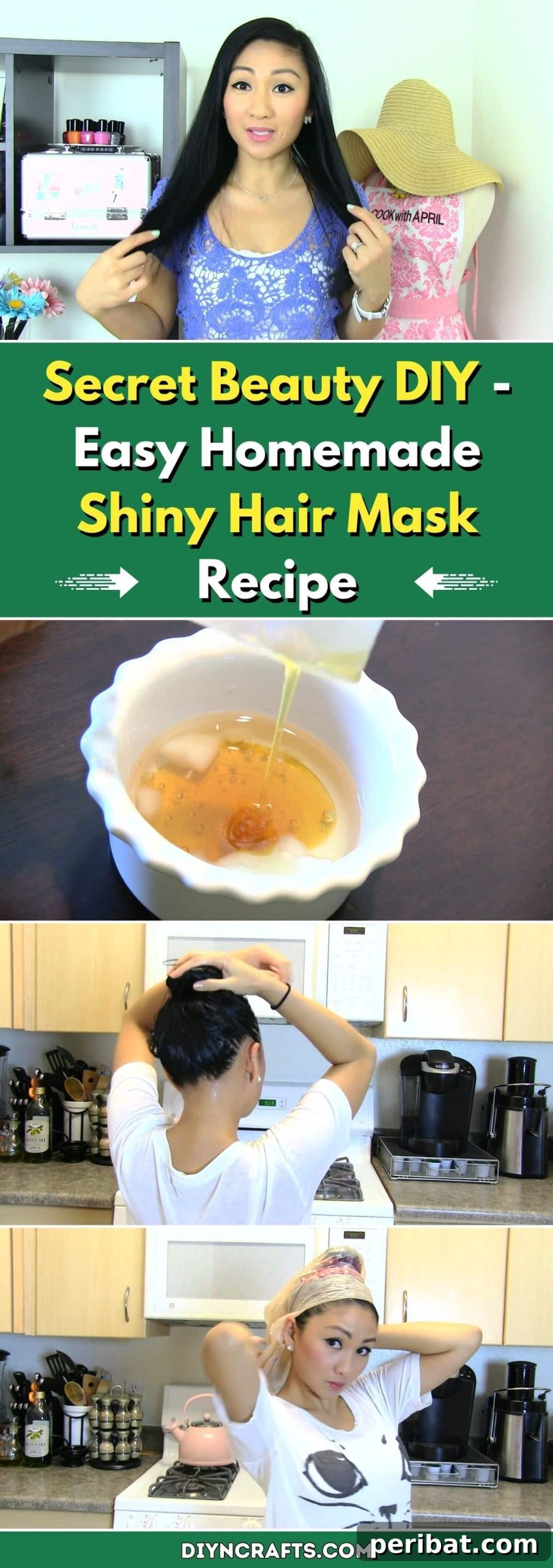 Homemade Hair Mask for Unbeatable Shine 2 Secret Beauty DIY - Easy Homemade Shiny Hair Mask Recipe