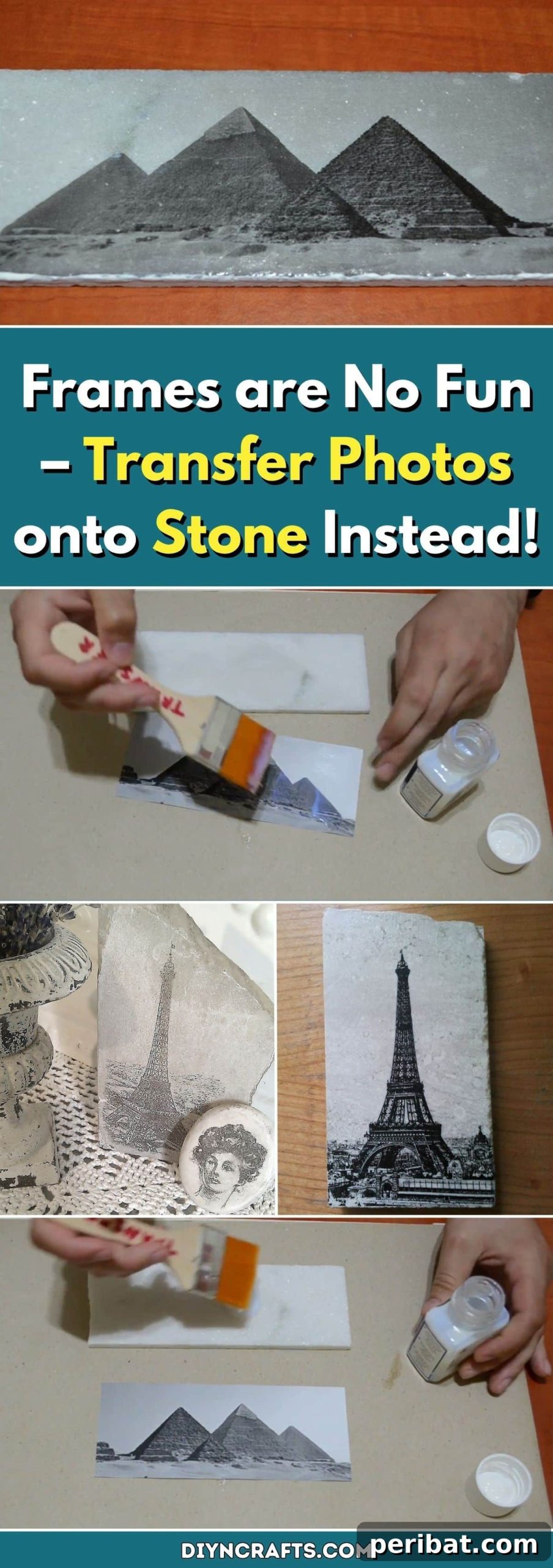 Frames are No Fun – Transfer Photos onto Stone Instead! pinterest image