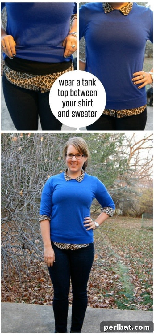 Sweater over Button-Up Shirt