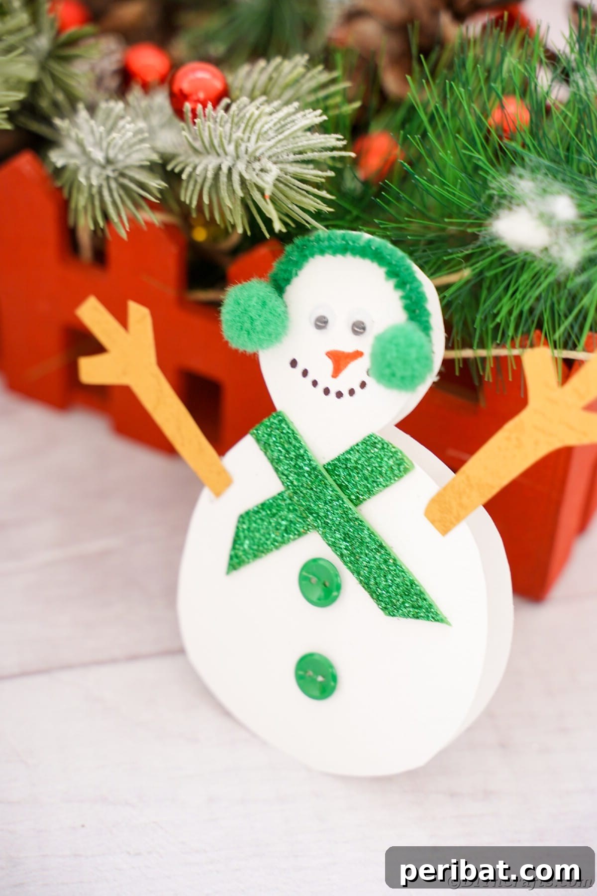 Simple Snowman Christmas Card Craft for Children 18 snowman decoration by red crate