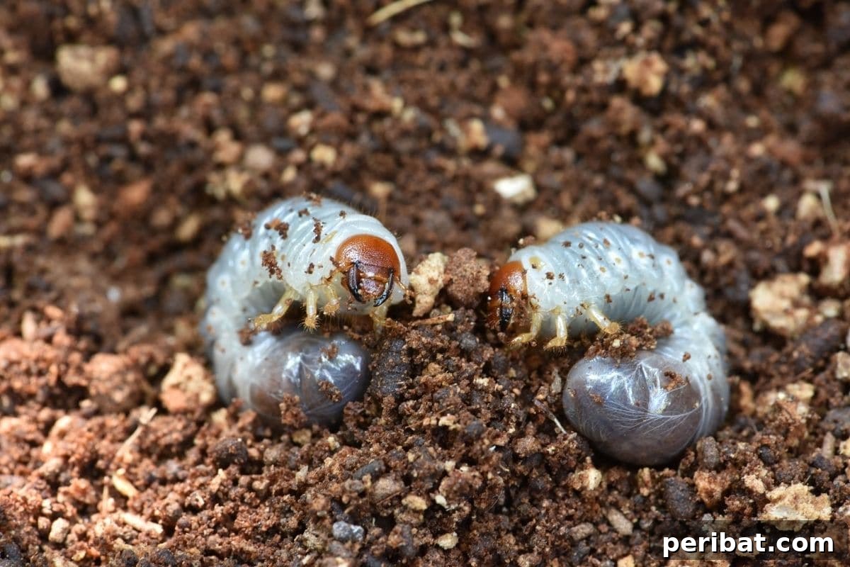 Gentle Solutions for a Crow Free Lawn 5 two grub worms on the ground