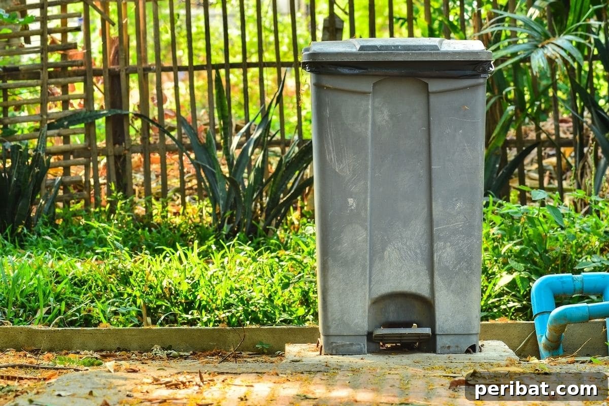 Gentle Solutions for a Crow Free Lawn 7 a garbage bin in the garden