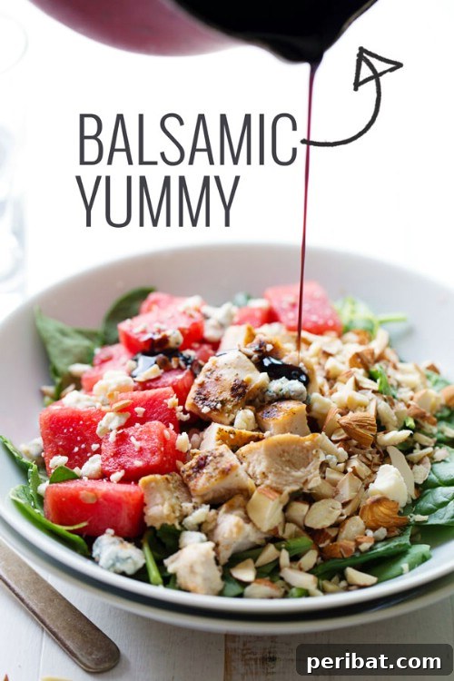 Elevate Your Summer Watermelon: 12 Ingenious Slicing and Serving Ideas 6 Balsamic watermelon chicken salad with spinach and blue cheese