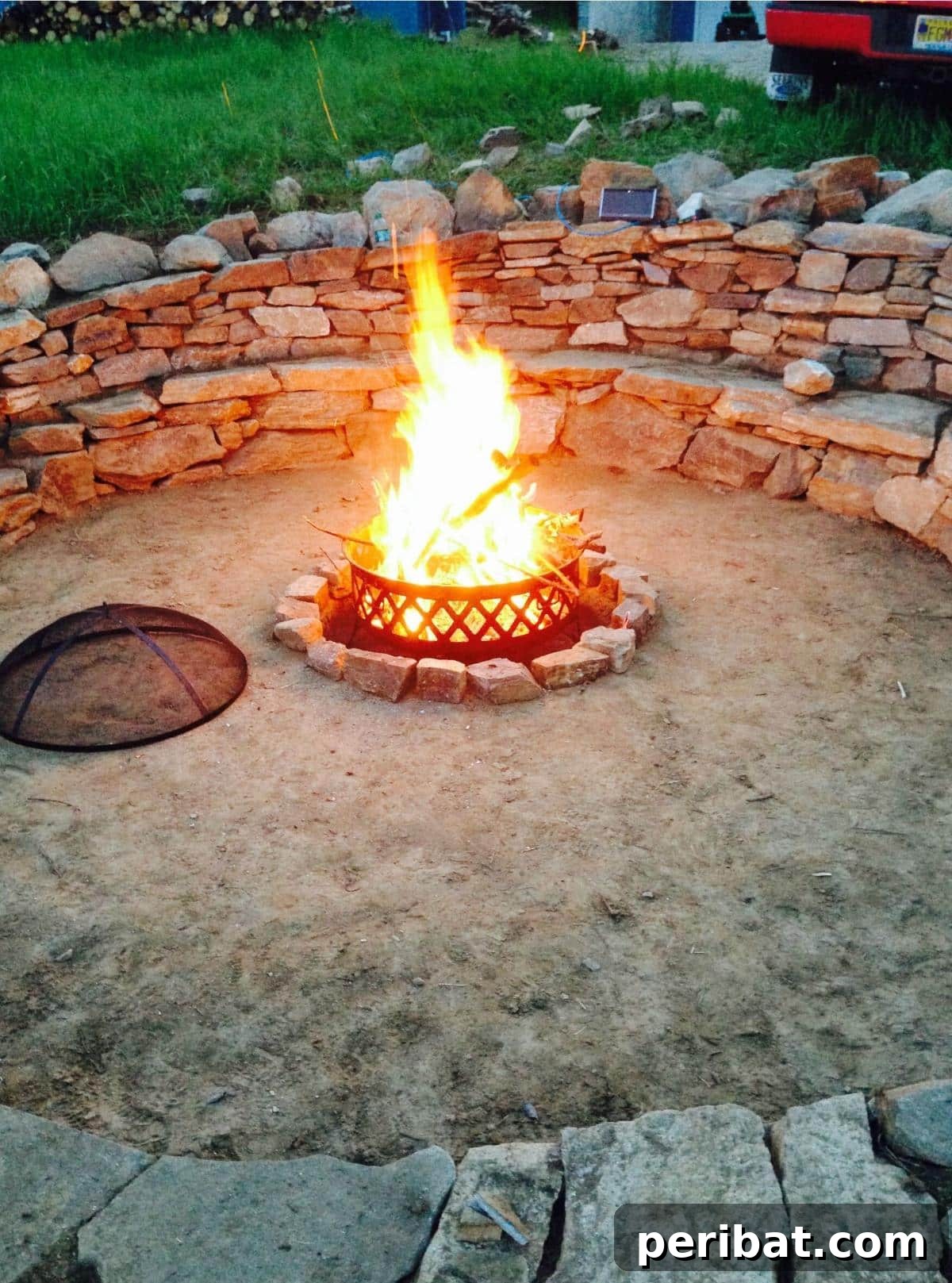 Stone Fire Pit with Ample Seating: A DIY Backyard Masterpiece 15 Brilliant Backyard Project: DIY Stone Fire Pit with Ample Seating Step Finished