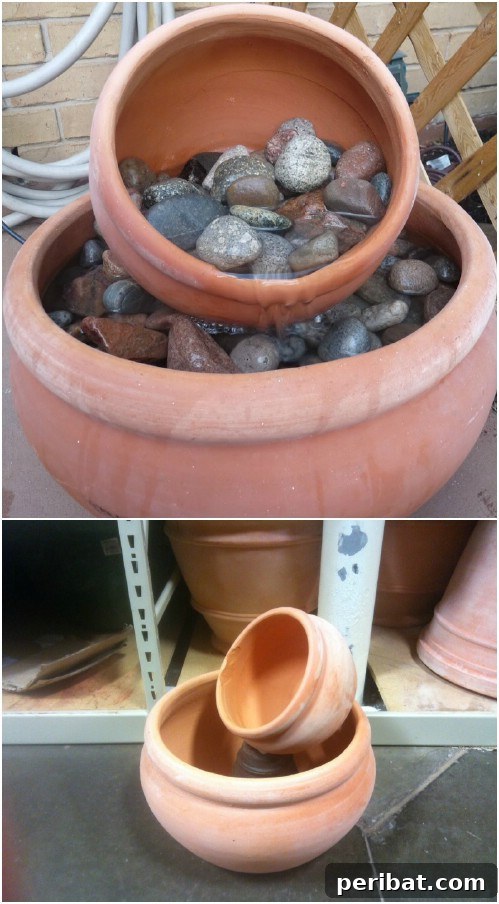 Leaning Flower Pot Fountain