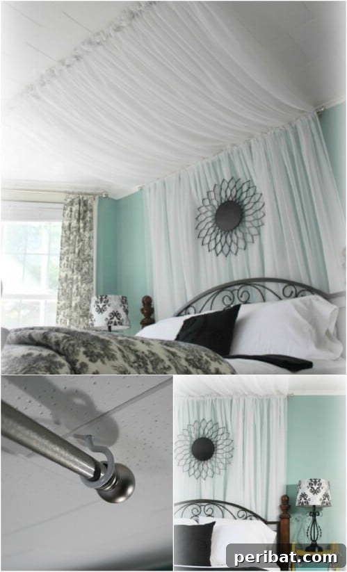 Back Curtain Canopy creating illusion of high ceiling