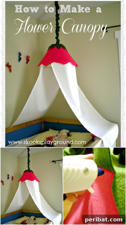 Lampshade Flower Canopy for a girl's room