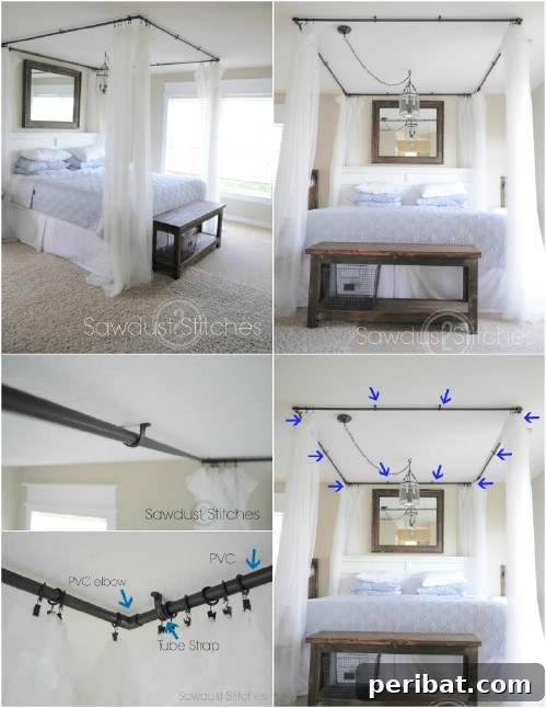 DIY PVC Pipe Curtains bed canopy