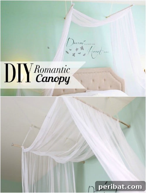 DIY Draped Canopy for a romantic bedroom