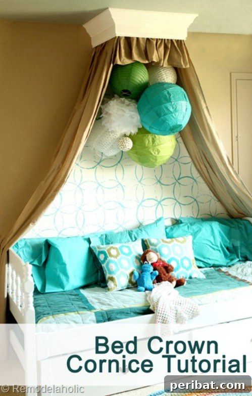 DIY Crown Cornice Canopy with decorative accents