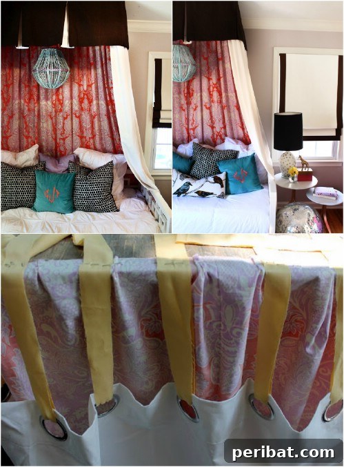 Unique Paneled Canopy with mixed fabrics