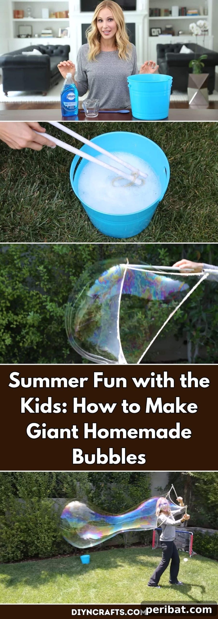 Summer Fun with the Kids: How to Make Giant Homemade Bubbles pinterest image