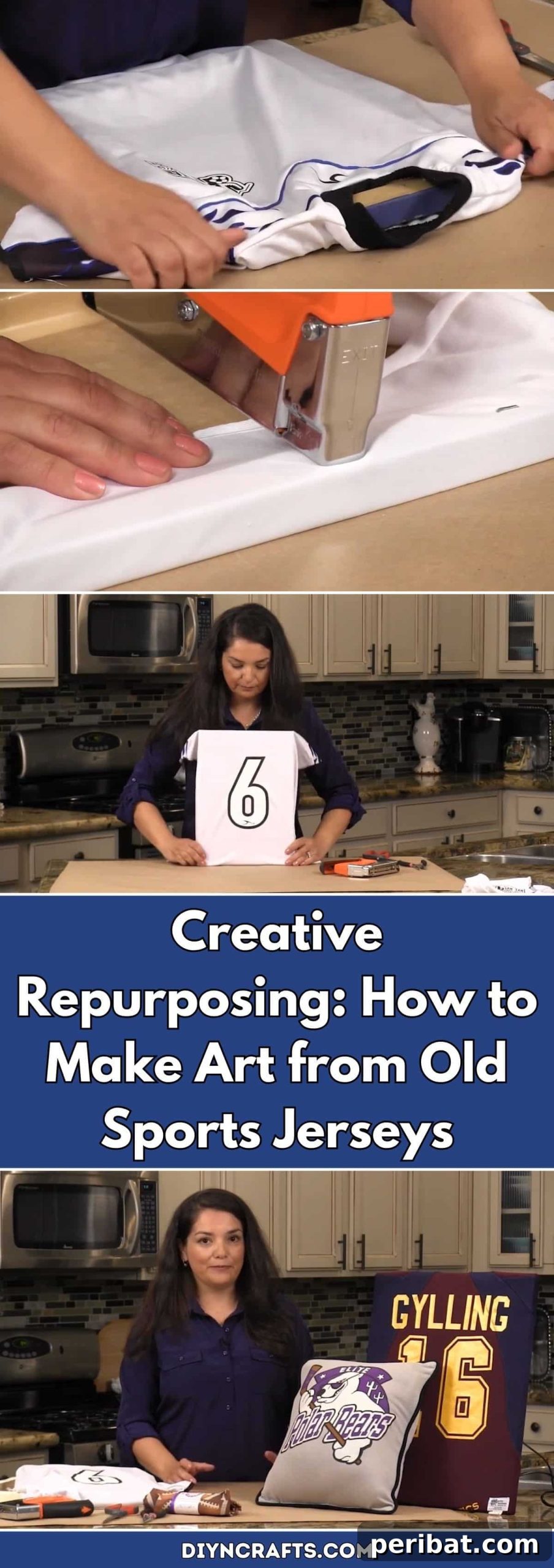 The Art of the Jersey: Upcycling Sports Gear into Creative Masterpieces 2 Creative Repurposing: How to Make Art from Old Sports Jerseys pinterest image
