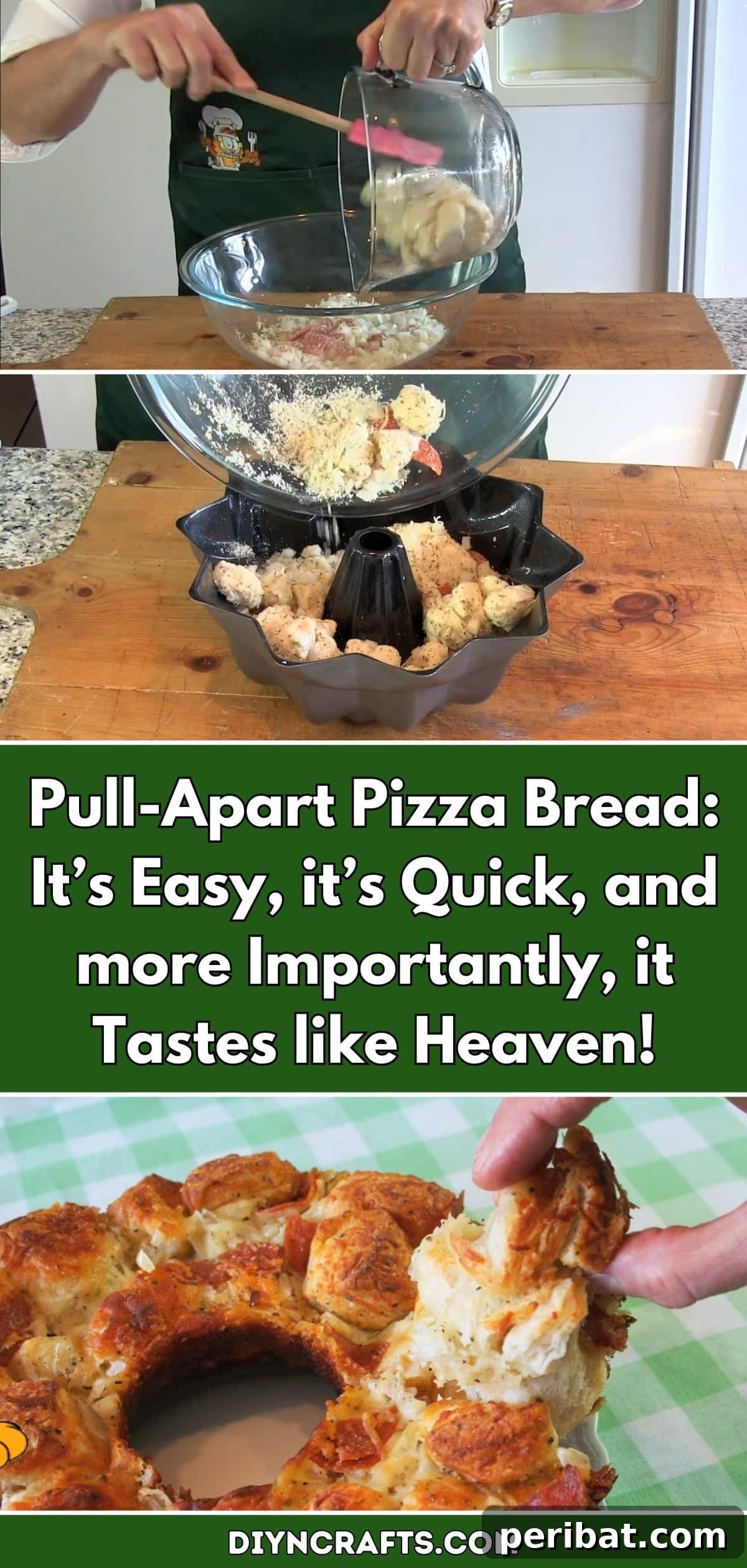 Pull-Apart Pizza Bread: It’s Easy, it’s Quick, and more Importantly, it Tastes like Heaven! pinterest image