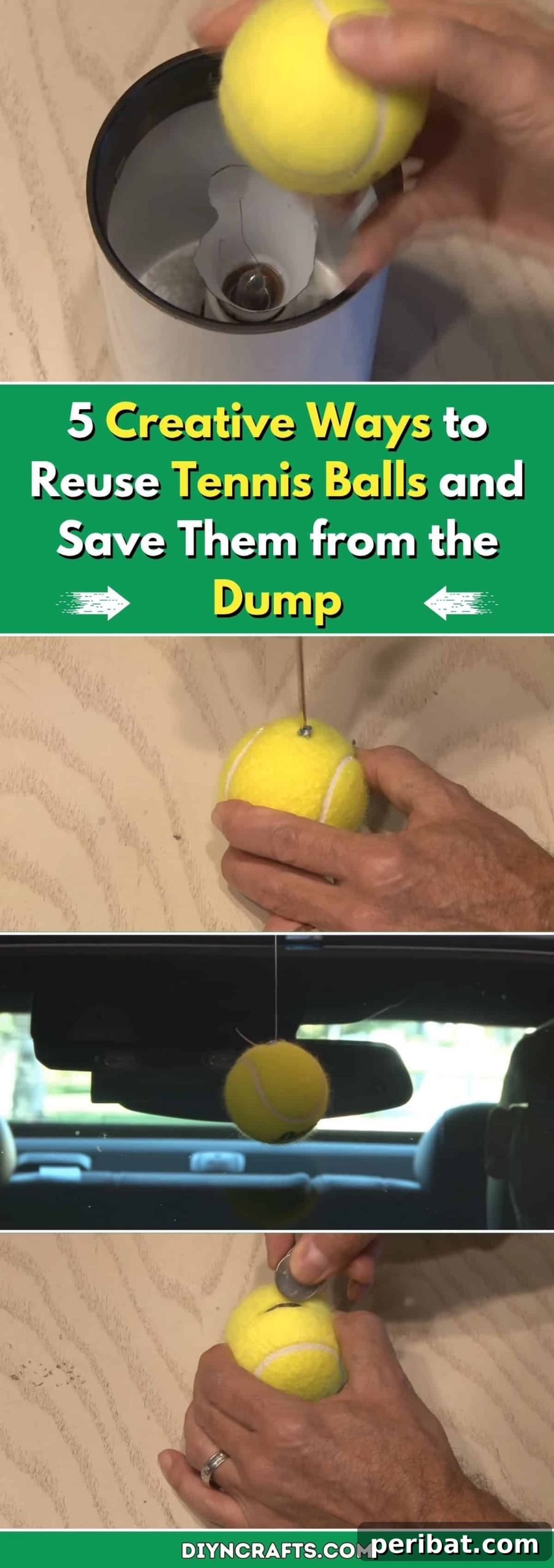 Sustainable Serve: 5 Brilliant Uses for Your Retired Tennis Balls 2 5 Creative Ways to Reuse Tennis Balls and Save them from the Dump pinterest image
