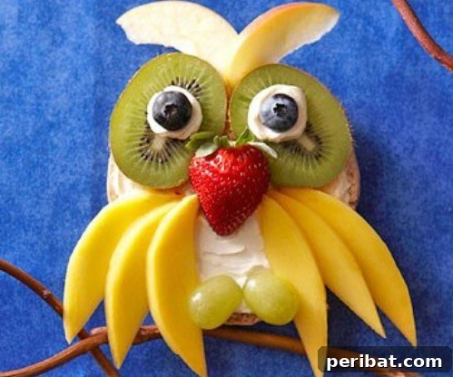 Fruity Owl Bagel Healthy Breakfast Idea