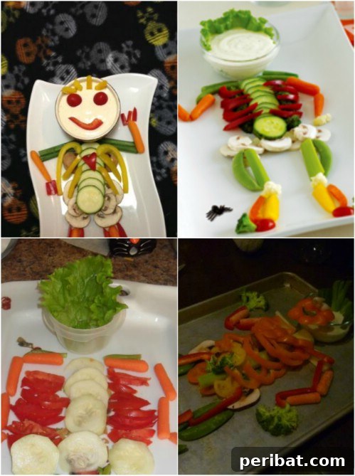 Fun Veggie Skeleton Snack for Kids