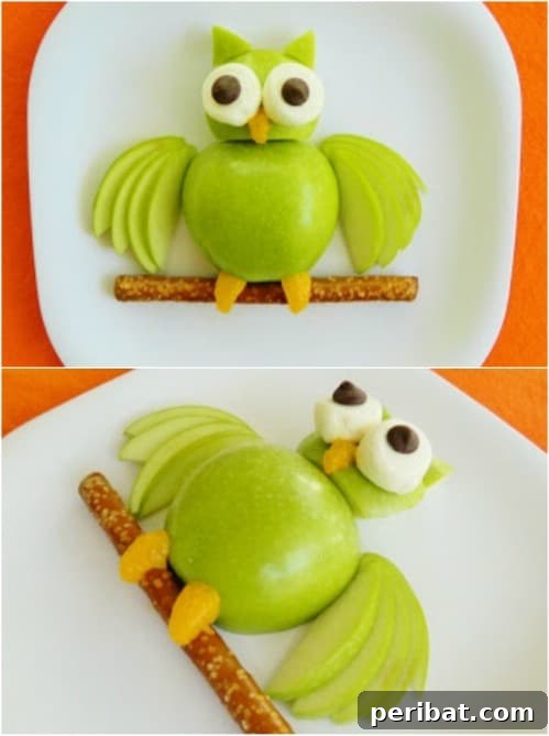 Apple Owls Healthy Snack for Kids