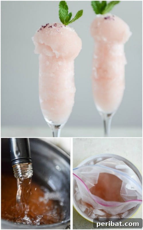 Beautiful Rosé Wine Sorbet