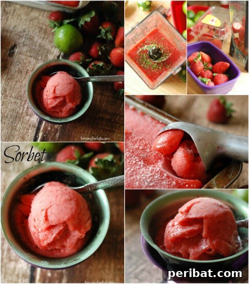 Refreshing Strawberry and Lime Sorbet