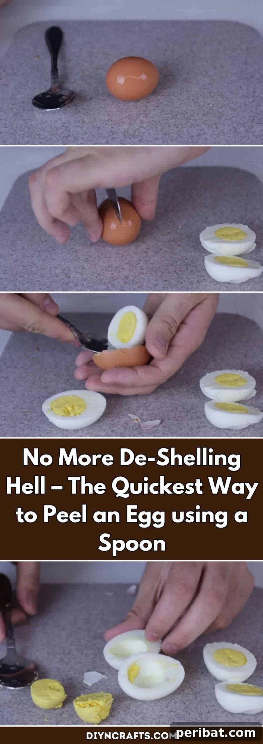 Spoon Magic: Peel Eggs Flawlessly Every Time 2 No More De-Shelling Hell – The Quickest Way to Peel an Egg using a Spoon pinterest image