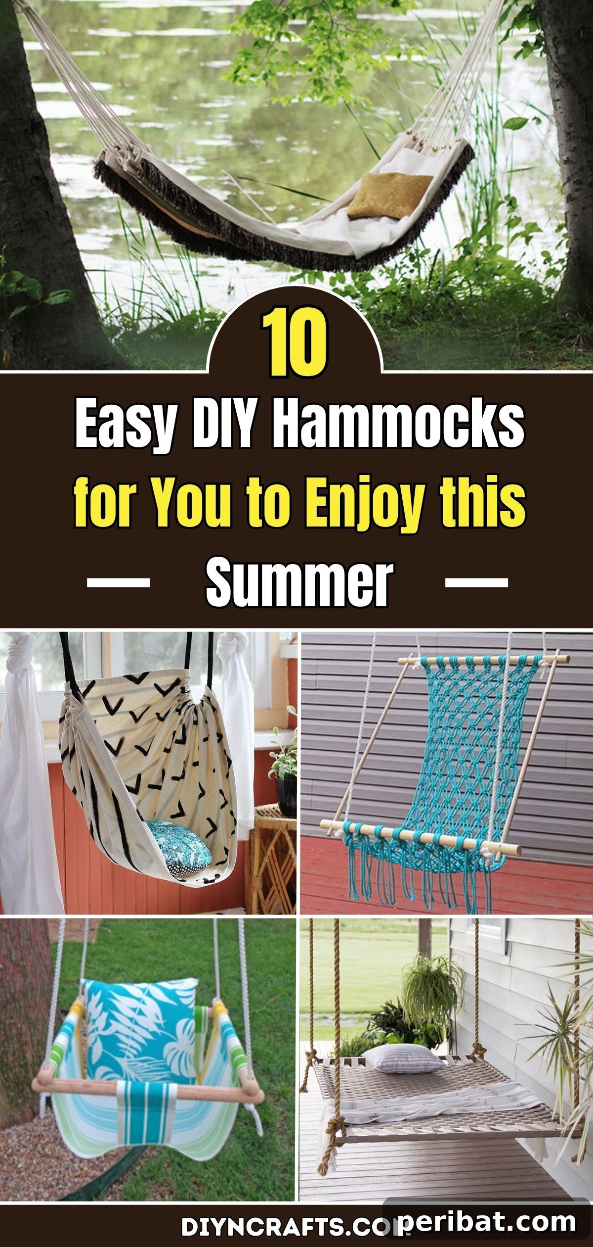 Your Summer Chill Zone: 10 Simple DIY Hammock Ideas 2 Stretch Your Legs and Get Comfy: 10 Easy DIY Hammocks for You to Enjoy this Summer