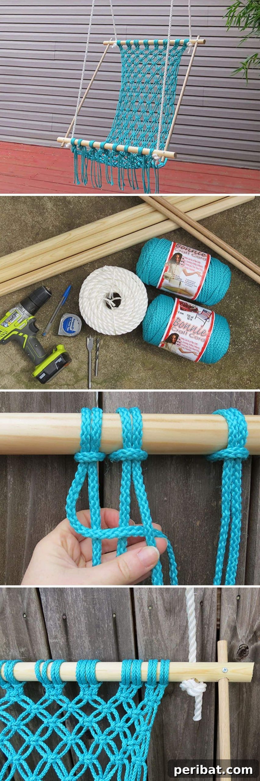 Your Summer Chill Zone: 10 Simple DIY Hammock Ideas 3 DIY Macramé Hammock Chair for Ultimate Relaxation