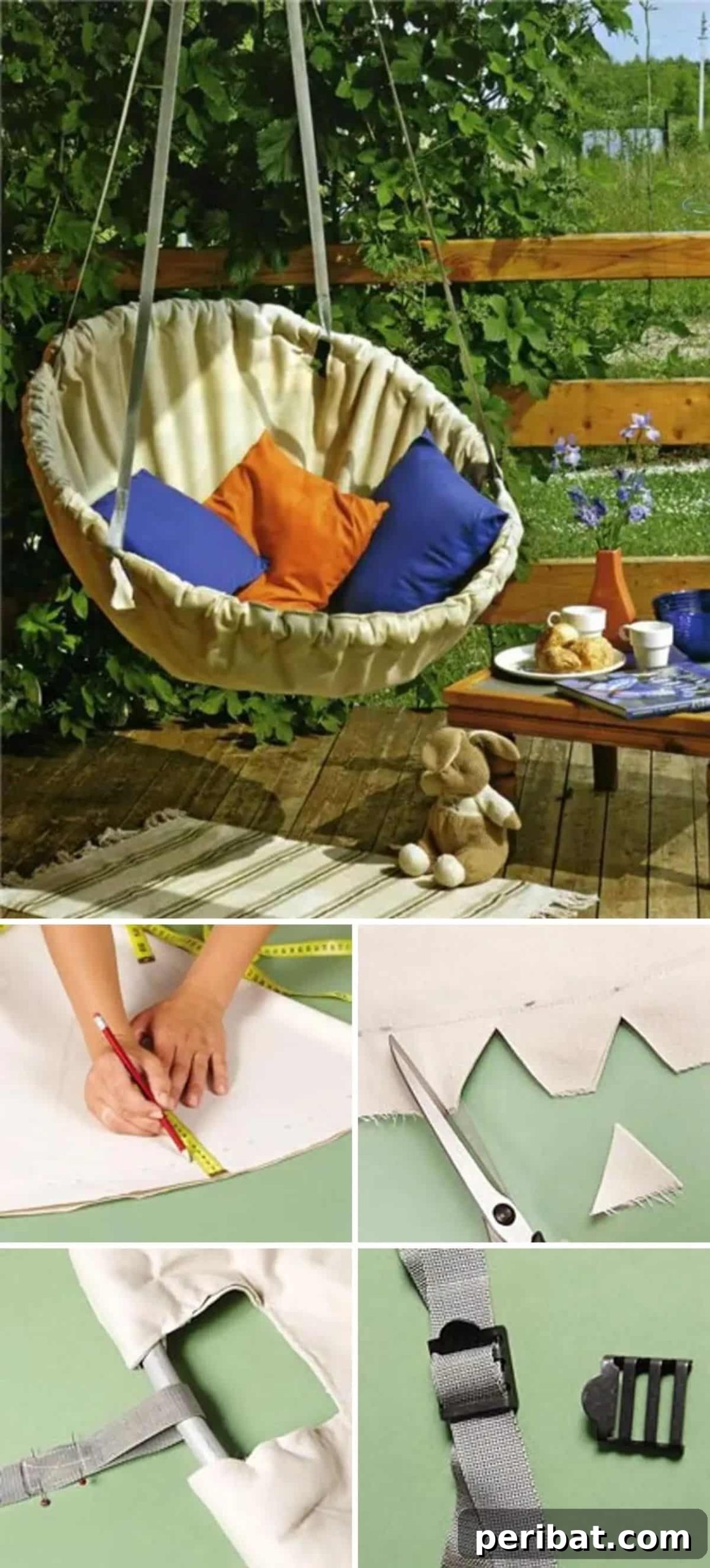 Your Summer Chill Zone: 10 Simple DIY Hammock Ideas 7 DIY Circular Hammock Chair for Luxurious Outdoor Lounging