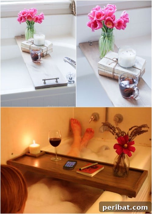 Homemade Bathtub Caddy: Perfect for Soaking and Reading in the Tub