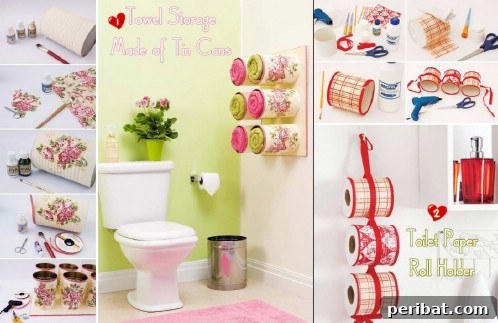 DIY Towel Storage: Decorative Tin Cans for Rolled Towels
