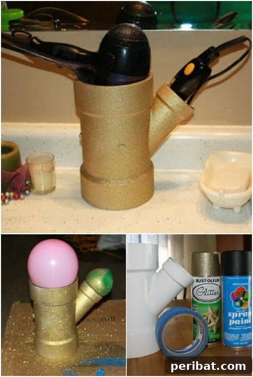 DIY Hairdryer Caddy: PVC Pipe Organizer for Styling Tools
