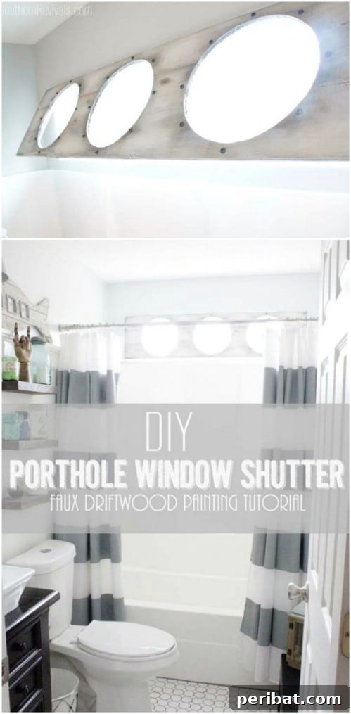 DIY Porthole Window Shutters: Nautical Bathroom Decor Idea