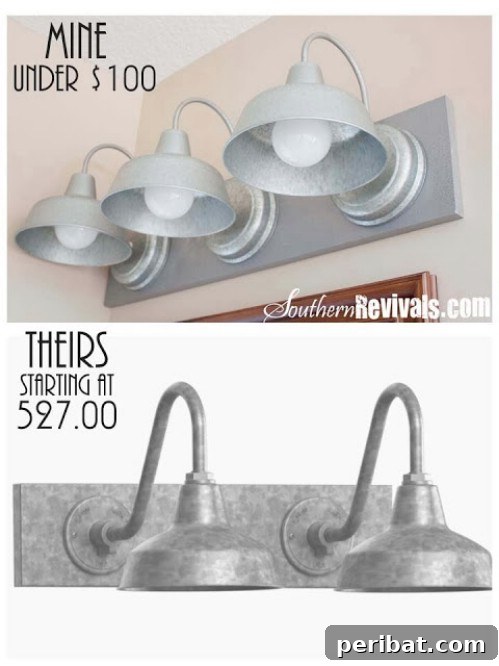 DIY Galvanized Light Fixture: Industrial Farmhouse Bathroom Lighting